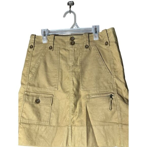 Anthropologie Paper Boy Utility Cargo Tan Skirt Size 2 - Picture 2 of 8